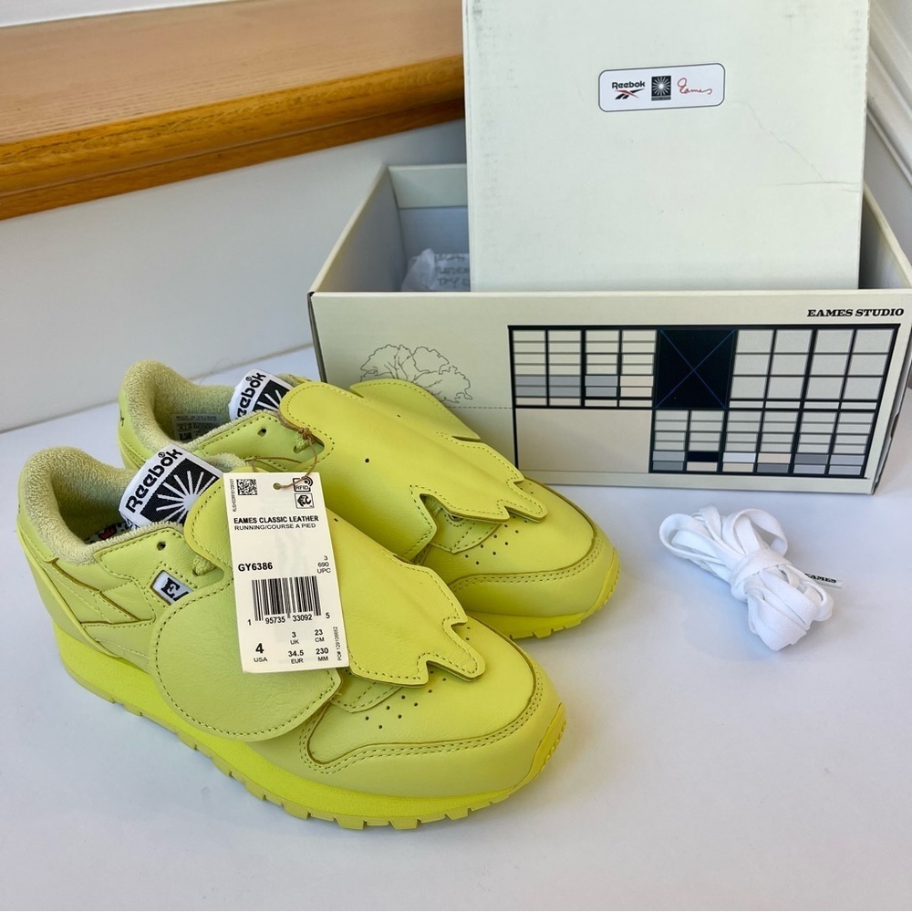 NWT Eames x Reebok Collab Sneaker Aloe Yellow Green Neon Sneakers Unisex Shoes